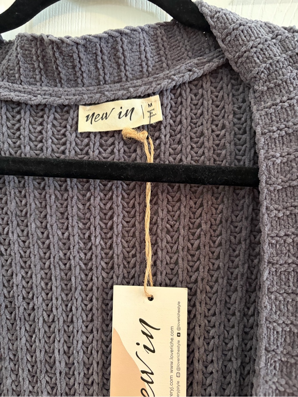 NWT New In Gray Open-Front Knit Cardigan Sweater - Picture 2 of 3